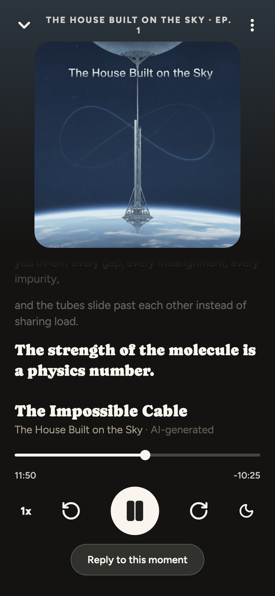 The player with the synced transcript
